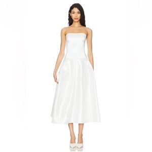 Cambria Strapless Dress in White - More to Come (Revolve)